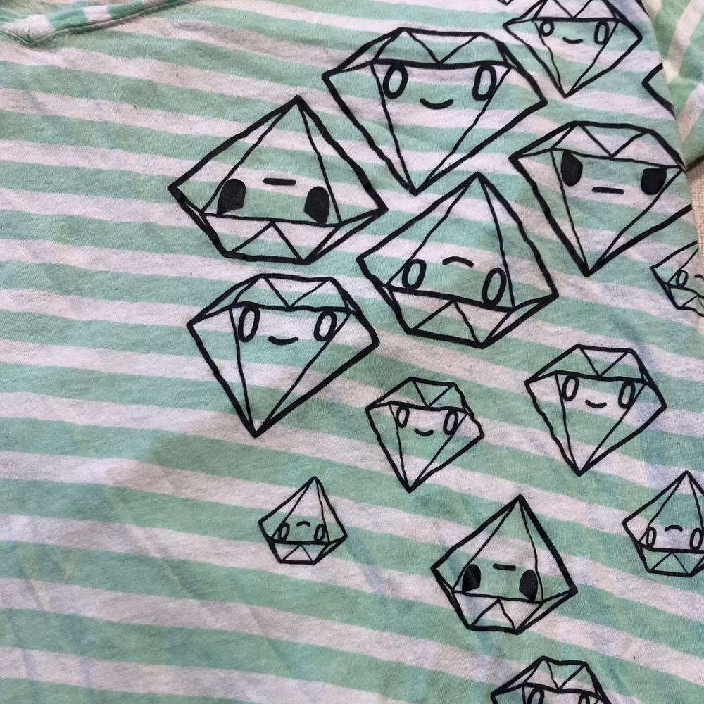 TokiDoki Diamond Green Striped T-Shirt